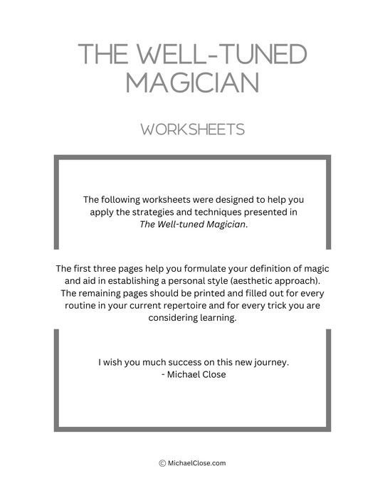 The Well-Tuned Magician - Ebook Download - NEW!